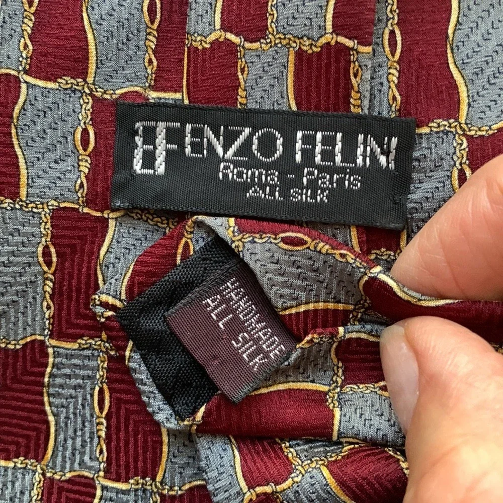 ENZO FELINI. 100% silk tie.‎ Handmade. Prom. Graduation. Evening.